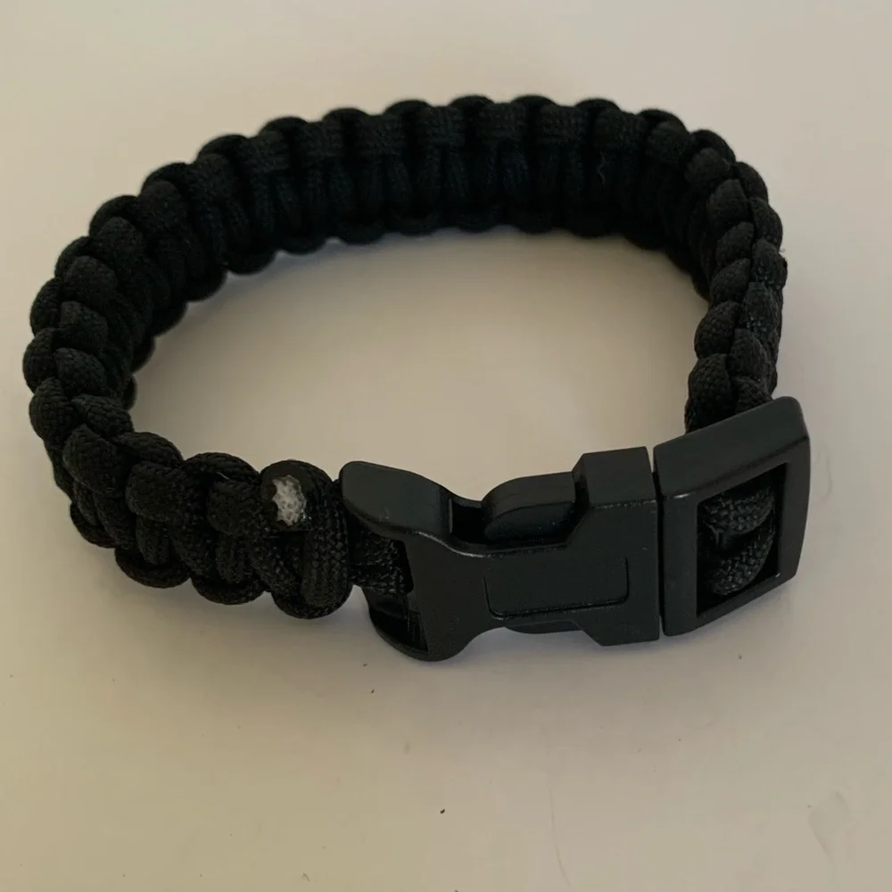 Black Paracord Sports Bracelet Braided Cord Boys Survival Rope Bracelet Stylish